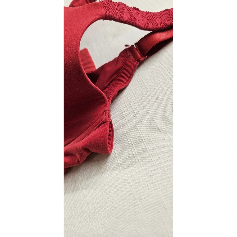 Ambrielle Super‎ Soft Full Coverage Underwire Bra Red 38G Lace Trim 76220-3